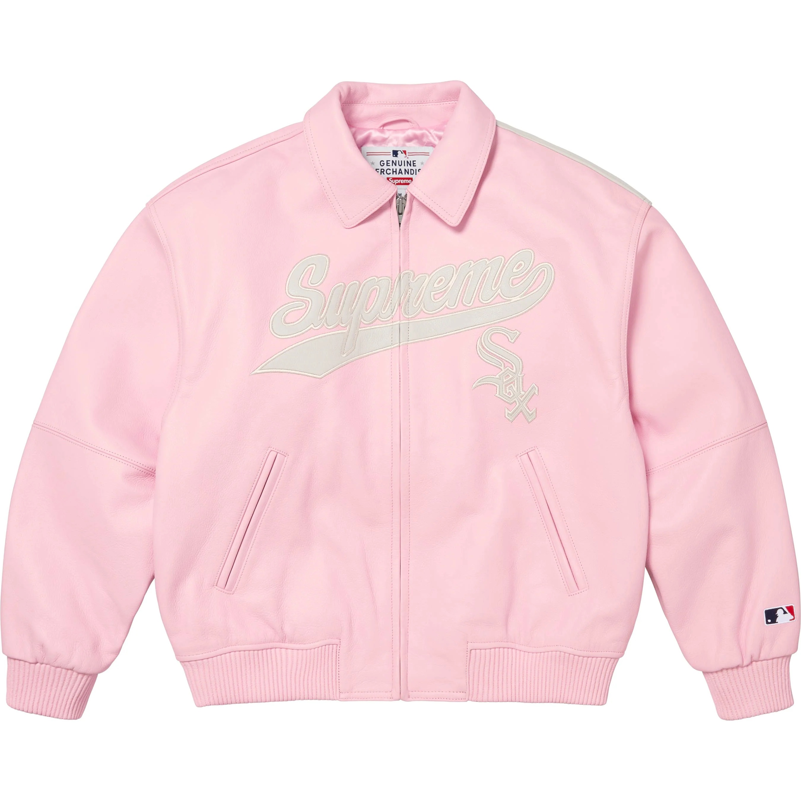 Supreme®/Chicago White Sox™ Leather Varsity Jacket view 4